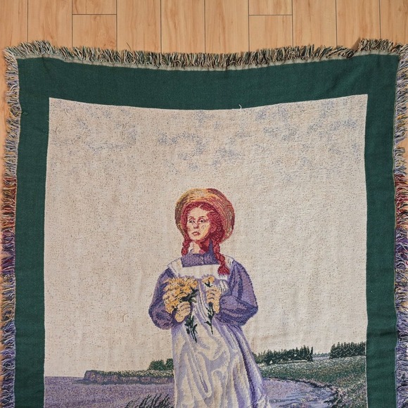 Goodwin Weavers Anne Of Green Gables Woven Tapestry Throw Blanket Fringe READ - Picture 3 of 15